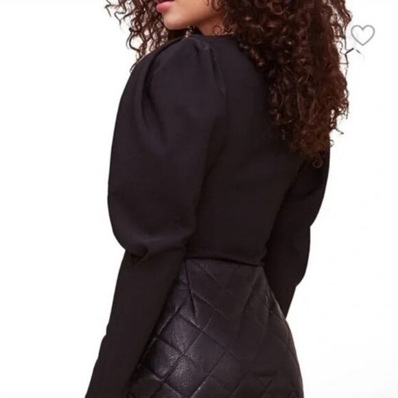 ASTR The Label black long puff sleeve bodysuit size L - Picture 2 of 9